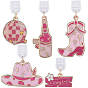 5Pcs Plastic Mobile Dustproof Plugs, with Alloy Enamel Pendants, Mixed Shapes, Golden