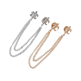 Броши из сплава «Флер де Лис» с подвесной цепочкой, эмблема лилии, зажим для воротника кардигана