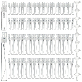 100шт. 2 варианты дизайна стеклянных многоразовых флаконов для духов, с пластиковой крышкой и 10шт. воронкой для домашних животных
