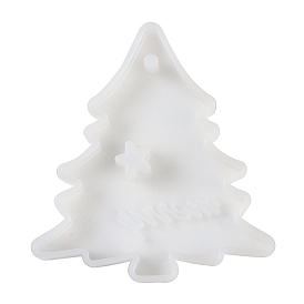 DIY Christmas Theme Decoration Silicone Molds, for UV Resin & Epoxy Resin Craft Making, White