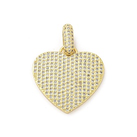 Латунные микро проложить кубического циркония подвески, сердце, стойки покрытие, долговечный, без свинца и без кадмия