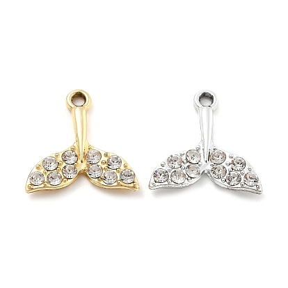 Подвески из сплава и страза, УФ-покрытием, рыбий хвост