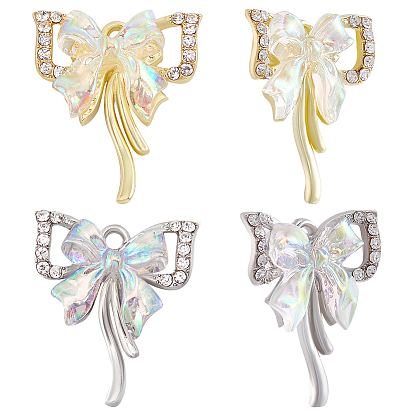 12шт 2 цветной сплав кубический цирконий подвески, cmолой, очарование бантом