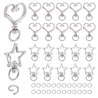 160 комплекты 2 стили, поворотные застежки из сплава, застежки-защелки для шнурков с открытыми кольцами для прыжков, разнообразные