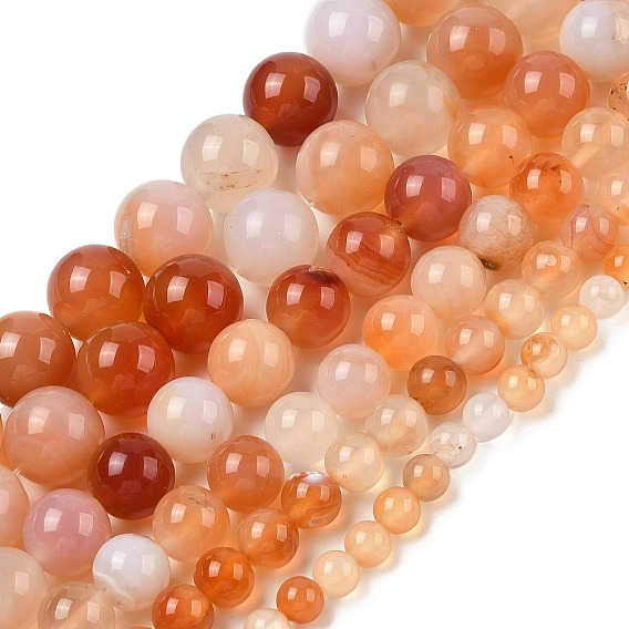 Натуральный красный агат бисер нитей, круглые