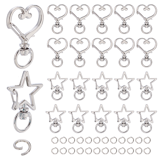 160 комплекты 2 стили, поворотные застежки из сплава, застежки-защелки для шнурков с открытыми кольцами для прыжков, разнообразные