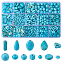 1021 шт. 12 стили окрашенные синтетические бирюзовые бусины, разнообразные