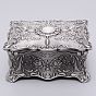 Zinc Alloy Rings Stroage Box, with Velvet Inner Box, Rectangle