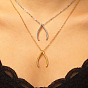 Alloy Wishbone Pendant Necklaces for Women