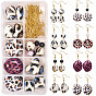 Fabrication de boucles d'oreilles Sunnyclue DIY, avec des perles acryliques, alliage de perles d'entretoises, épingles à tête de fer, épingles à œil en laiton et crochets de boucle d'oreille