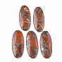Assembled Synthetic Pyrite and Red Jasper Big Pendants, Oval