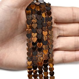 Природных тигровый глаз бисер нитей, сердце