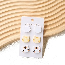 Acrylic Cat Shape Stud Earrings for Women