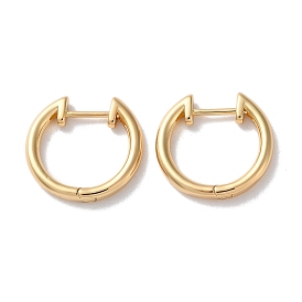 Lock Brass Huggie Hoop Earrings for Women