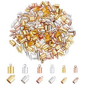 240Pcs 6 Style Brass Cord Ends, End Caps
