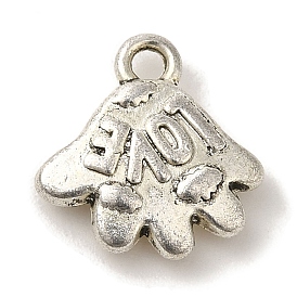 Tibetan Style Alloy Charms, Cadmium Free & Lead Free, Hand with Word Love