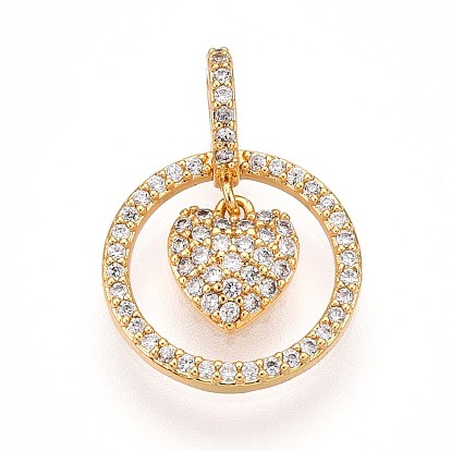 Латунные микро проложить кубического циркония подвески, кольца и сердечки