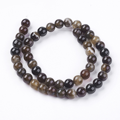 Natural Agate Beads Strand, Round, Dyed, 8mm, Hole: 1mm, about 48pcs/strand, 14.96 inch