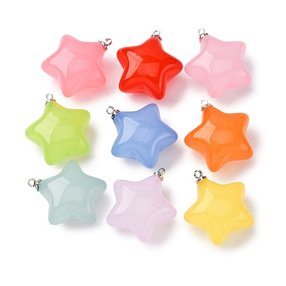 Железные акриловые подвески, имитация желе со звездой