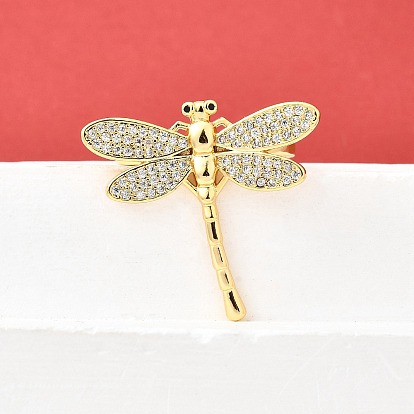 Манжеты из латуни с микро паве кубический цирконий для женщин, без кадмия и без свинца, стрекоза