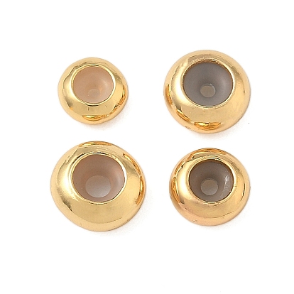 Латунные бусины, с резиной внутри, ползунки, рондель