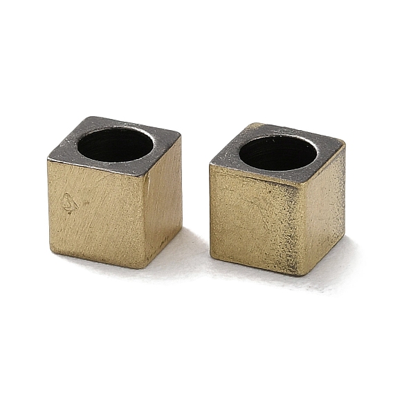 Perles de laiton de style tibétain, sans cadmium et sans plomb, cuboïde
