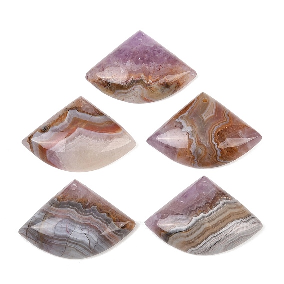 Подвески из натурального аметиста и кружевного агата, фанатские прелести