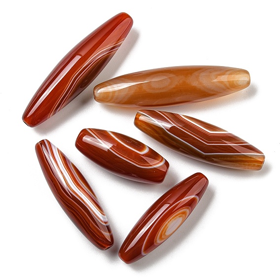 Натуральный красный полосатый агат/нити полосатого агата, глазные агатовые бусины, рис, окрашенная и подогревом