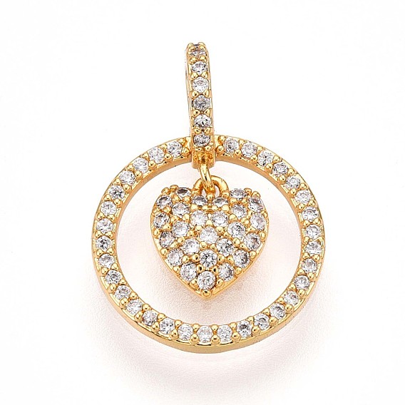 Латунные микро проложить кубического циркония подвески, кольца и сердечки