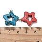 Synthetic Turquoise Dyed/Undyed Pendants, Star Charms with Platinum Tone Iron Loops