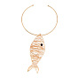 Metallic Fish Pendant Necklace for Women - Hip Hop Fashion Accessory