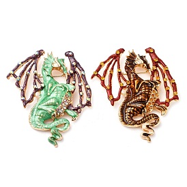 Эмалированные булавки летающего дракона, значки со стразами из сплава для одежды