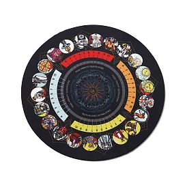 Estera de péndulo de caucho sintético, estera de la adivinación del tema del tarot, para brujería wiccan altar suministros, plano y redondo