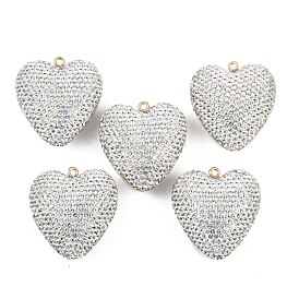Подвески из сплава глины со стразами, сердце