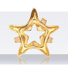 Латунный открытый задний безель с пришивными штифтами, настройки когтей для остроконечных страз, звезда