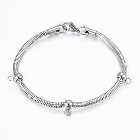 304 fabrication de bracelet en chaîne en acier inoxydable, avec fermoir pince de homard