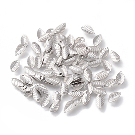 316 Surgical Stainless Steel Charms, Leaf