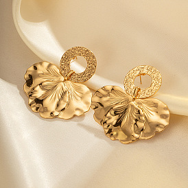 304 из нержавеющей стали болтаться серьги, лепесткообразный с плоским круглым