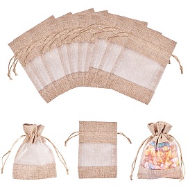 Pochettes d'emballage en coton pandahall elite, sacs à cordonnet, avec des rubans d'organza