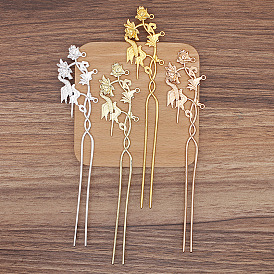 Flower and Bird Alloy Hair Sticks, Long-Lasting Plated, Hair Accessories for Woman