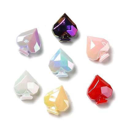 UV Plating Opaque Acrylic Beads, AB Color, Iridescent Peach