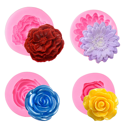Food Grade Silicone Molds, Fondant Molds, For DIY Cake Decoration, Chocolate, Candy, Soap Making, Rose & Peony & Flower & Stereoscopic Rose