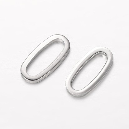 Oval 304 Stainless Steel Link Rings, 16x9x1mm, Hole: 4x13mm