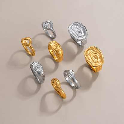 304 палец кольца из нержавеющей стали, золотой / нержавеющая сталь цвета