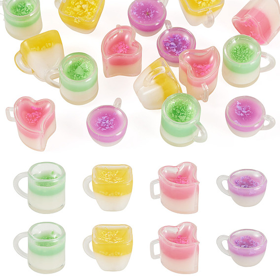 4шт. 4 стили, мини-модель чашки из смолы, аксессуары для кукольного домика с микро-ландшафтом, притворяясь опорными украшениями