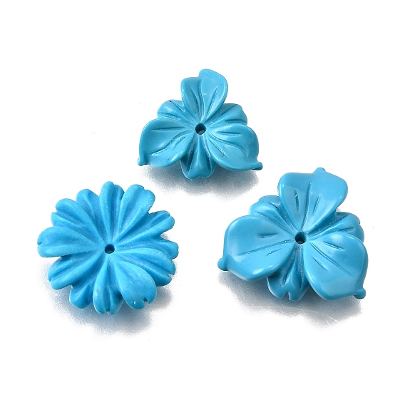 Синтетические бирюзовые бусины, цветок