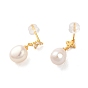 Sterling boucles d'oreilles en argent, avec perle naturelle, bijoux pour femmes, ovale