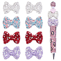 8Pcs 4 Colors Handmade Polymer Clay Rhinestone Beads, Bowknot