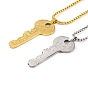 Key 201 Stainless Steel Pendant Necklace, Box Chains