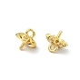 Brass Rhinestone Screw Cup Peg Bails, Flower